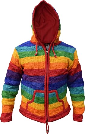 Gheri Men's Woolen Stripy Festival Jacket Hoodie