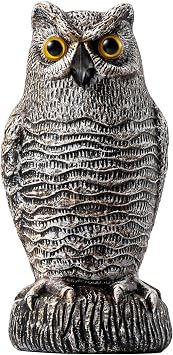 OFFO Pigeon Deterrent, Owl Decoy to Scare Birds Away, Bird Scarers for Gardens, Natural Bird Deterrent Devices for Halloween Decorations Ornaments Indoor Outdoor Garden Yard Farms, Brown