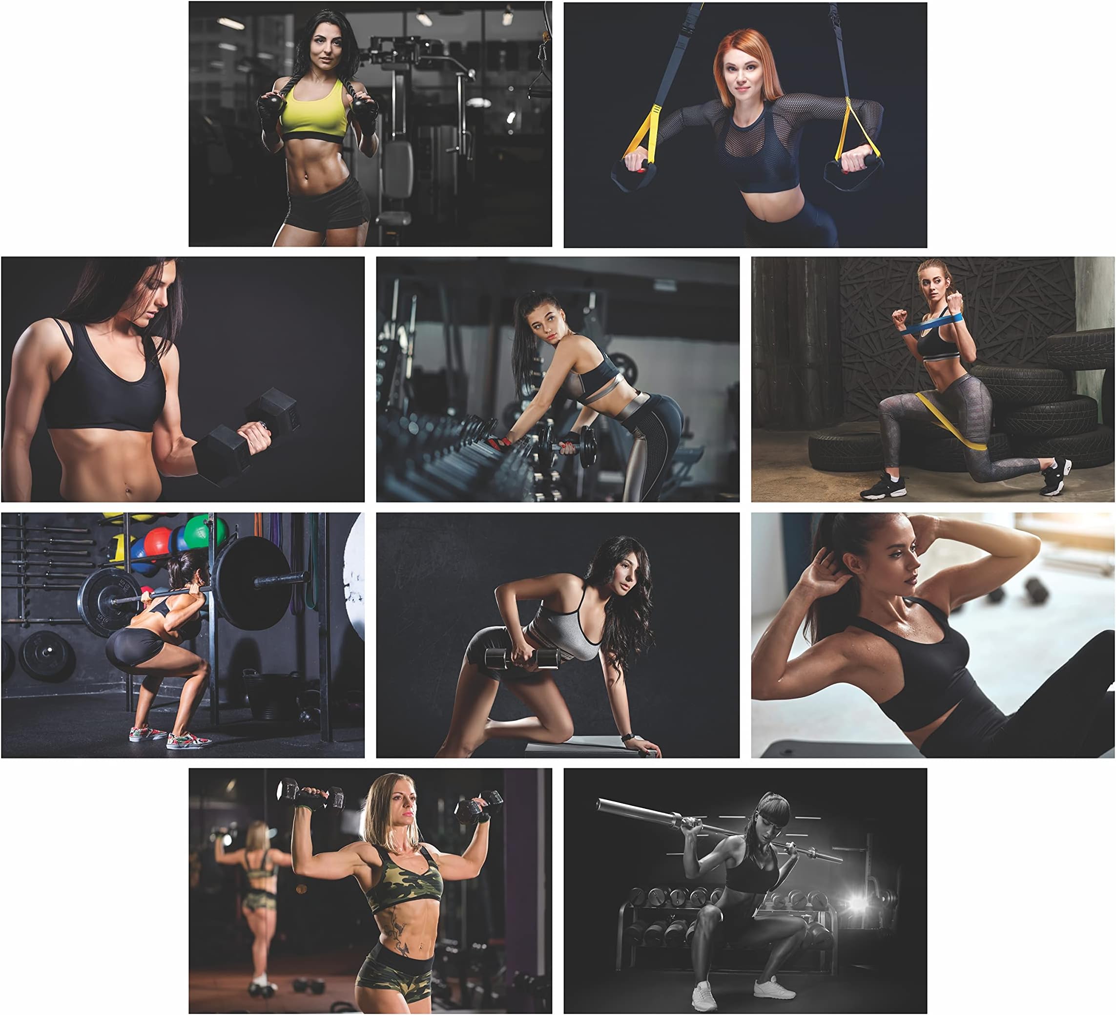Anne Print Solutions® Gym Posters Size 13 X 19 Inch* Each Workout ...