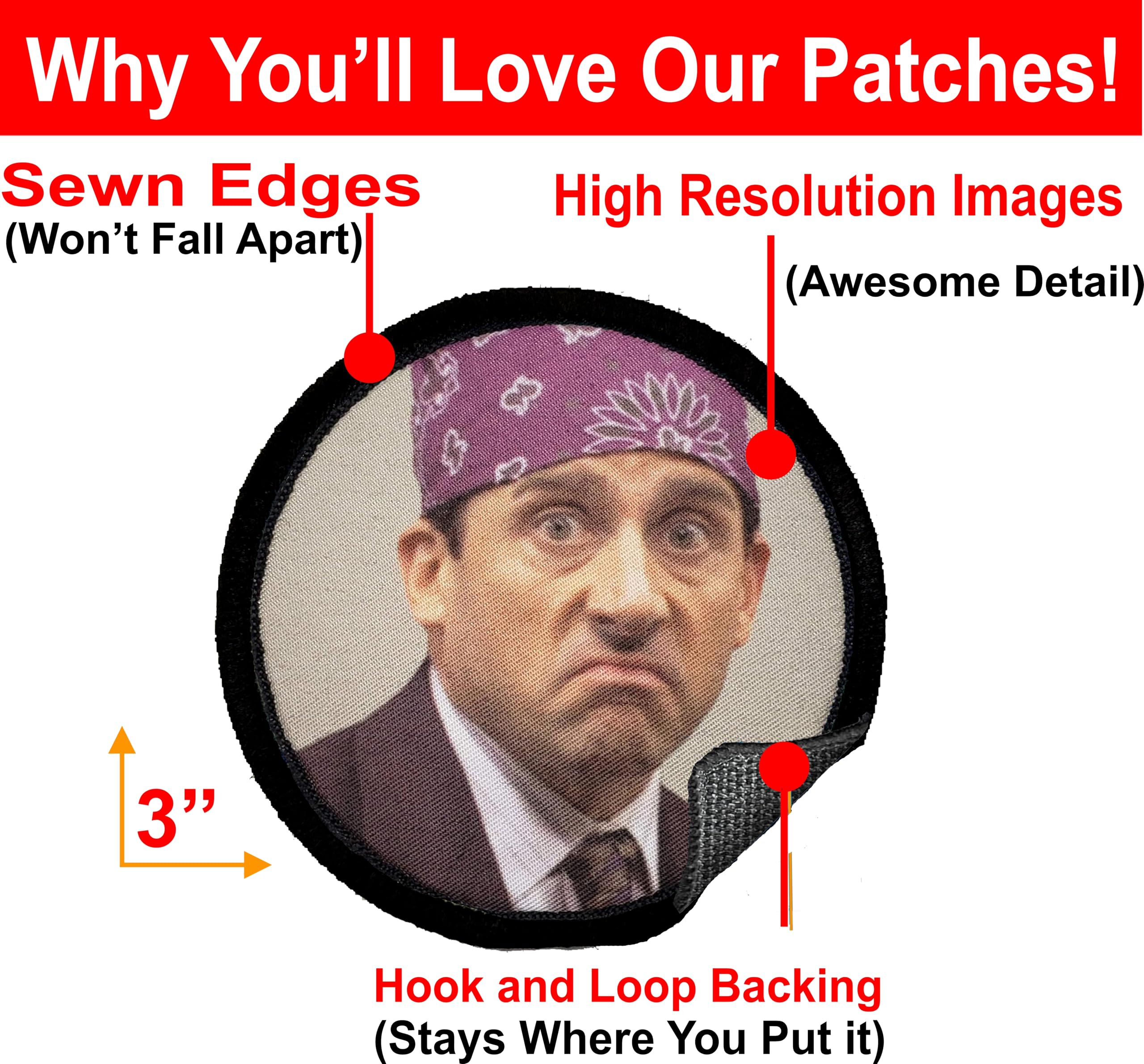 The Office Prison Mike Morale Patch. Perfect for Your Tactical Military Army Gear, Backpack, Operator Baseball Cap, Plate Carrier or Vest Hook Patch. Made in The USA