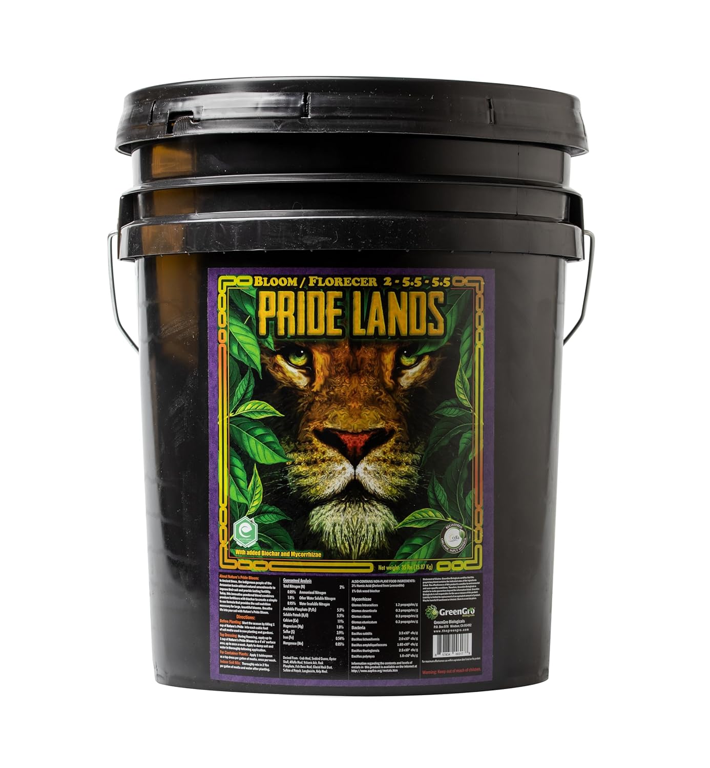Pride Lands Premium Organic Bloom Fertilizer con NPK, 35 lb