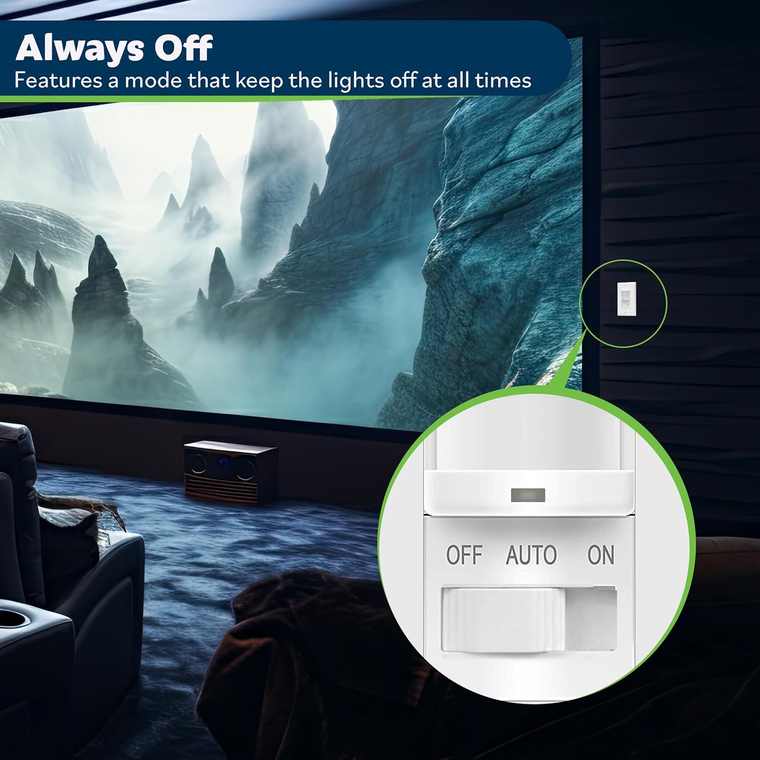 TOPGREENER Occupancy/Vacancy PIR Motion Sensor Light Switch, Learning Function, No Neutral No Ground Required, 200W Incandescent / 150W LED Load, UL Listed, Wall Plate, White, 4 Pack