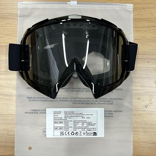 Miniatura 9 de Gafas de motocross, gafas de motocicleta para hombres, mujeres y jóvenes, a prueba de viento y polvo, diseño OTG, para carreras de esquí (armazón