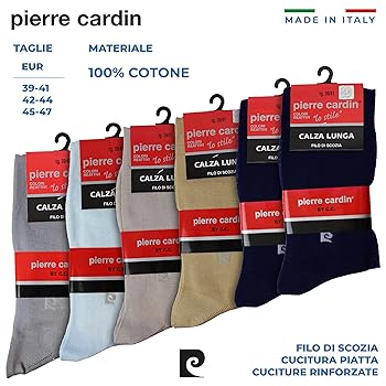 6 Paia Calze Uomo Pierre Cardin - 100% Cotone Made In Italy, Filo Di Scozia, Morbide Ed Eleganti - Foto 2