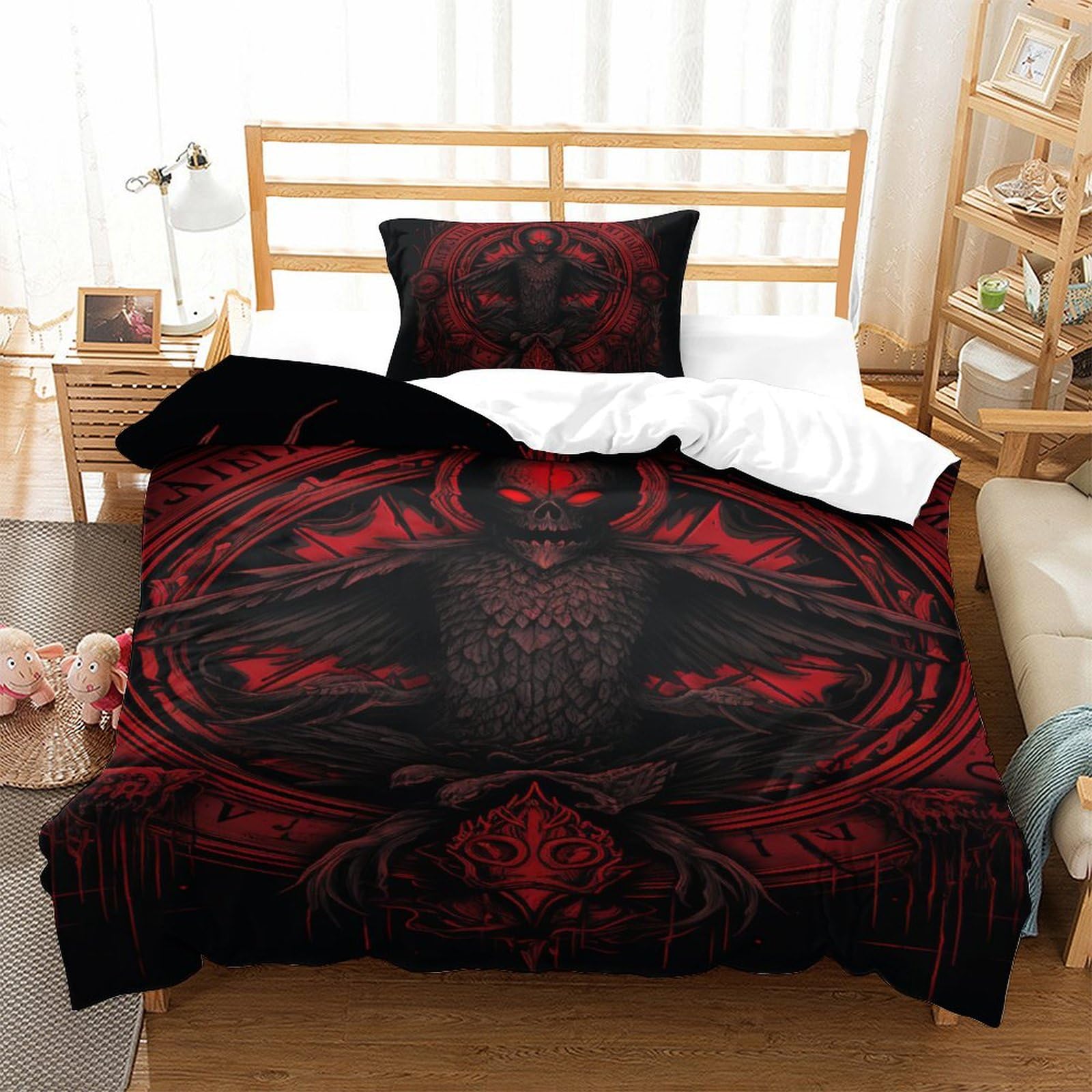 Housse de couette Aigle 3D parure de lit 135x200 microfibre