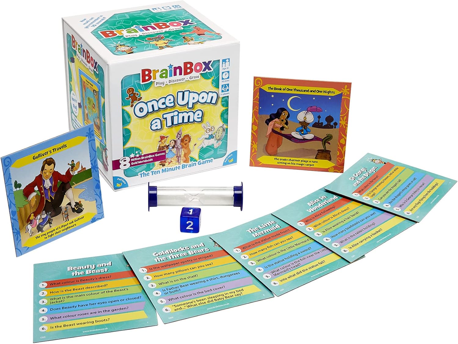 BrainBox BrainBox Once Upon a Time Card Game - Memory & Observation Game, Family-Friendly Fairy Tale Trivia Game for Kids & Adults, Ages 8+, 1+ Players, 10 Minute Playtime, Made by Green Board Games