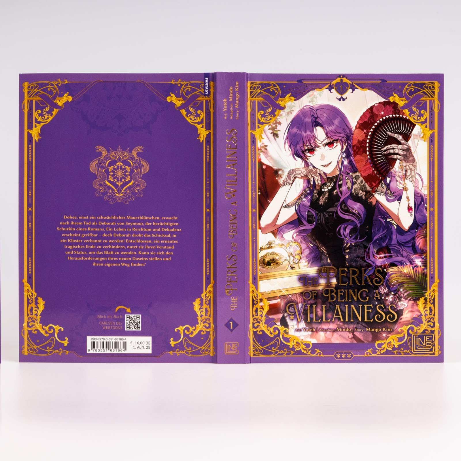 The Perks of Being a Villainess 1: Humorvoller Romantasy-Manhwa über eine Frau, die als Roman¿Bösewichtin wiedergeboren wird - limitierte Auflage mit Photocard