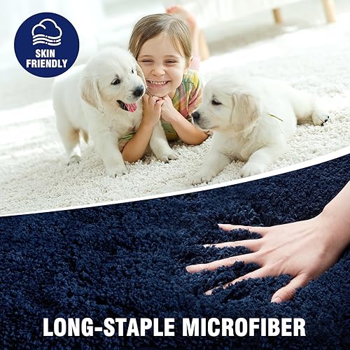 Miniatura 5 de TECHMILLY Alfombras de Baño Súper Suaves y Peludas, Alfombras de Baño de Microfibra Absorbentes Gruesas Antideslizantes, Alfombra de Baño de Secado