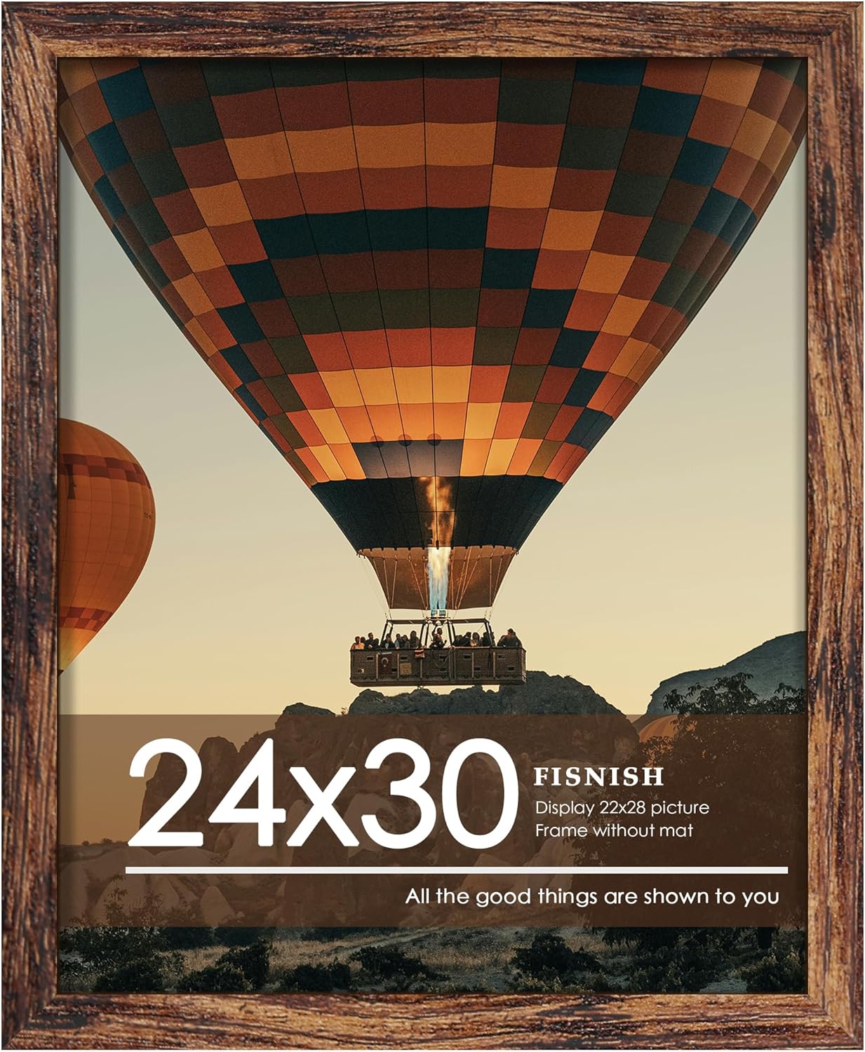 24x30 Poster Frame, Brown 24 x 30 Frame for Horizontal or Vertical Wall Mounting, 1 Pack Brown 24x30