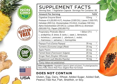 Miniatura 9 de FarmHaven Complejo de glicinato de magnesio y malato con vitamina D3 y curcumina de cúrcuma con pimienta negra BioPerine y enzimas digestivas con 18