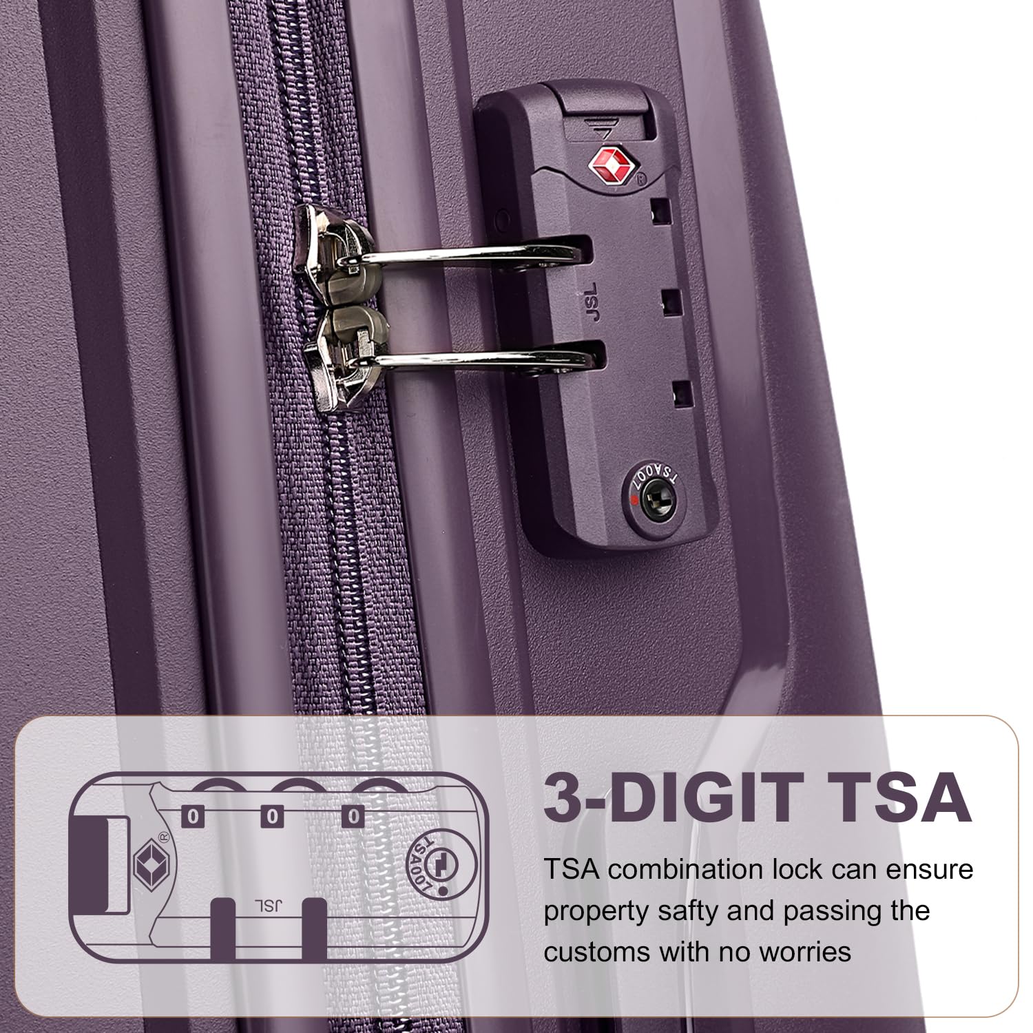 British Traveller Valigia Trolley Polipropilene Valigia Bagaglio a mano Leggero con Ruote, 55cm, Viola