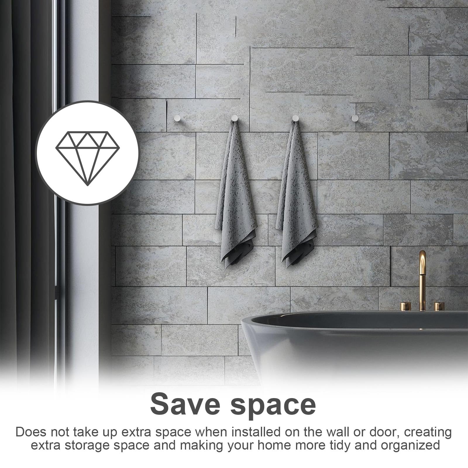 Ganci Da Muro In Acciaio Inox - Set 4 Pezzi Per Accappatoi E Asciugamani - Foto 7