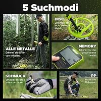 Hazlewolke Professzionális Fémkereső 10" Tekerccsel, IP68 Vízálló, 5 Keresési Mód, LCD Kijelző 4