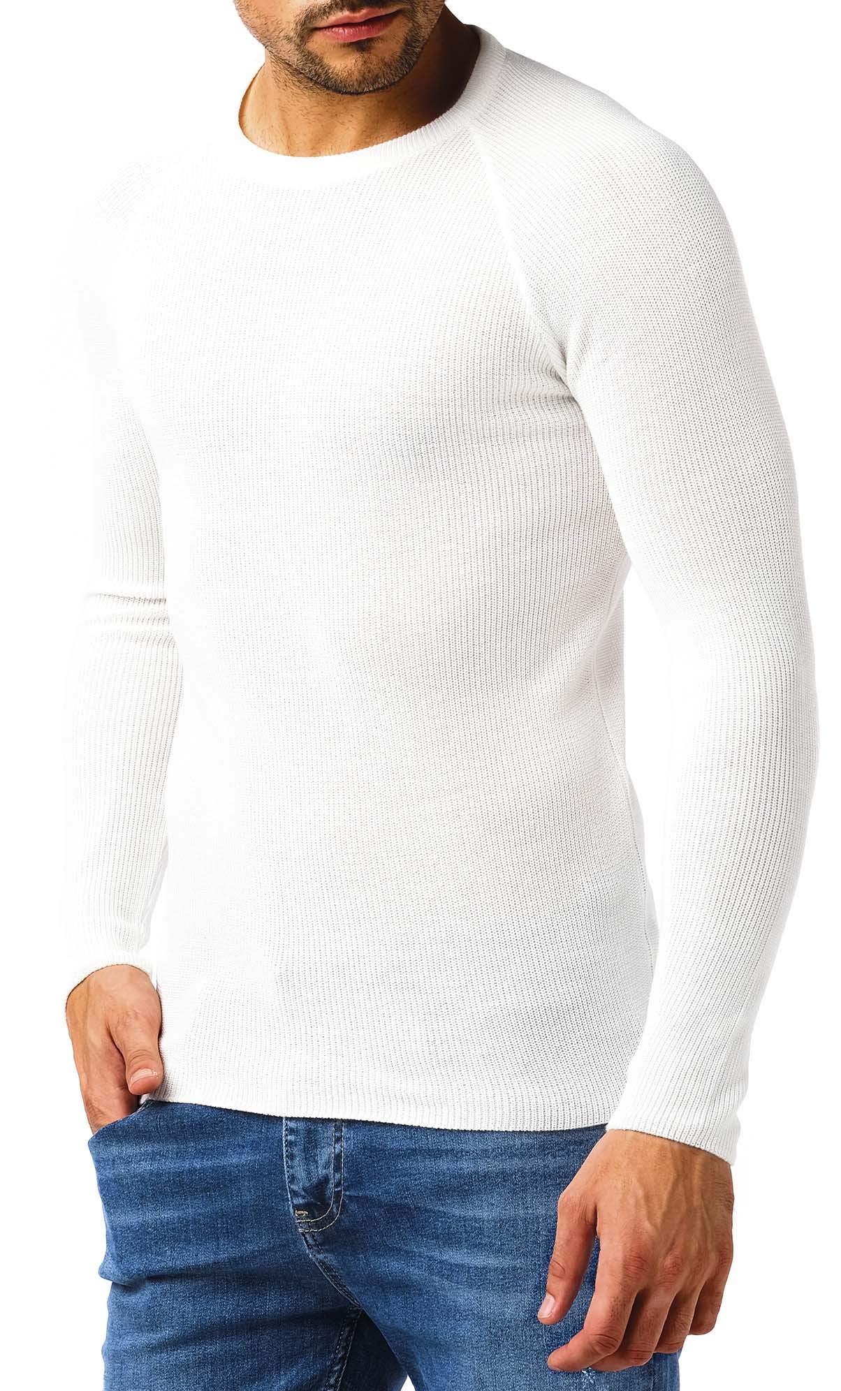 Leif Nelson Strickpullover Herren Rundhals - Dünner Männer Strick Pullover für Winter & Sommer - Coole Crewneck Männer Pullover mit Rundkragen