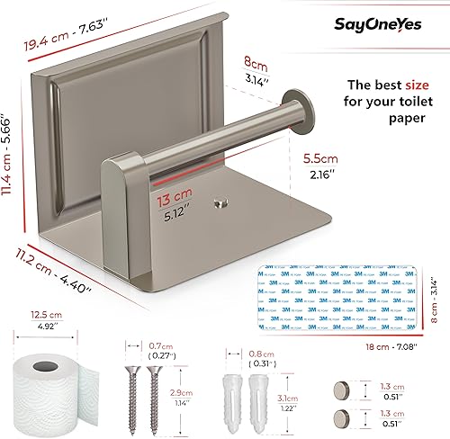 Miniatura 2 de Soporte de papel higiénico de baño de níquel cepillado con estante, soporte de rollo de papel higiénico de acero inoxidable SUS304 montado en la