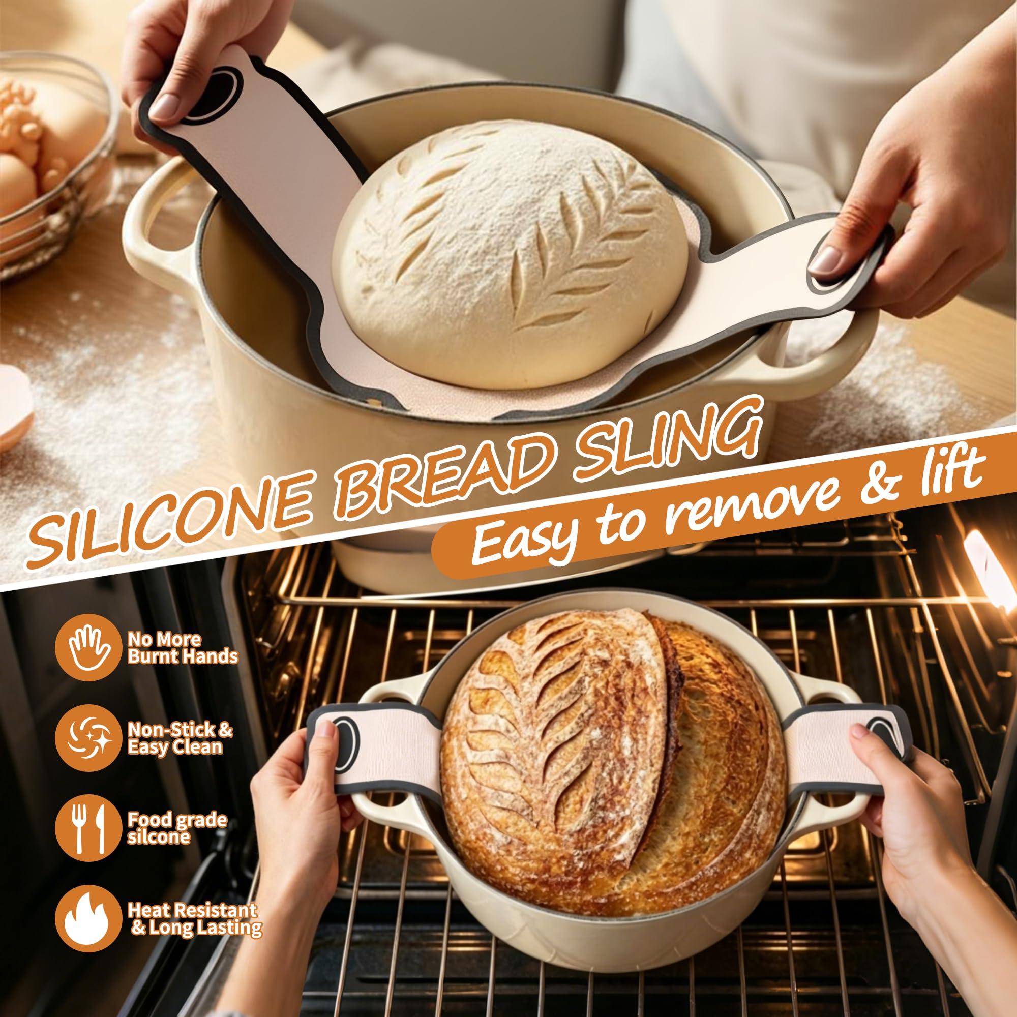 Kit di 21 cestini per lievitazione di lievitazione naturale, kit base rotonda e ovale, cestino in silicone per lievitazione del pane con barattolo da 680,4 g, pieghevole e lavabile, ideale per