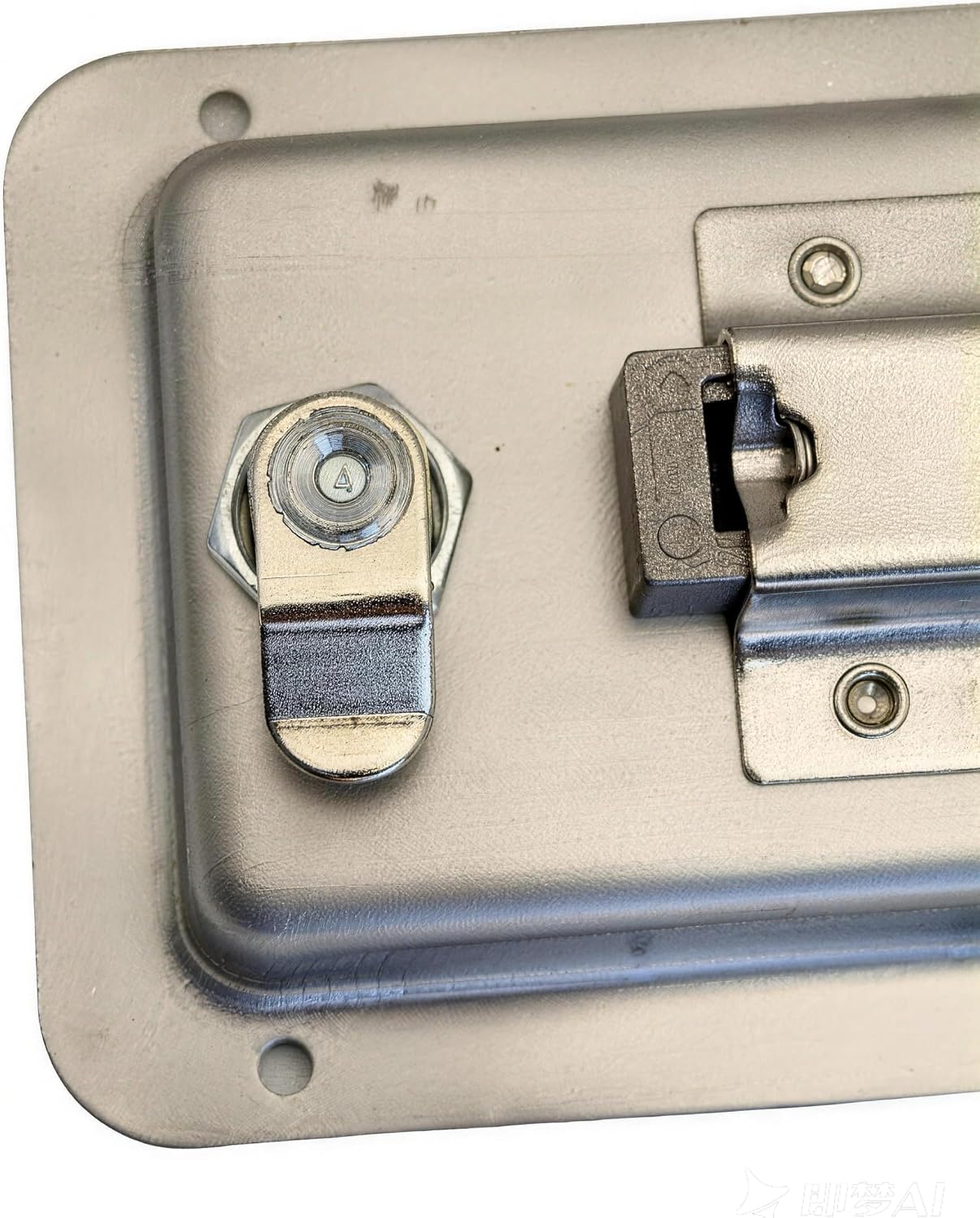 Trailer Door Latch & Truck Tool Box Lock Replacement Kit, 304 Stainless Steel Paddle Latch Handle (5.5" x 4.3") for Camper,Caravan, ATV, UTV,Truck Bed Toolbox, with Keys