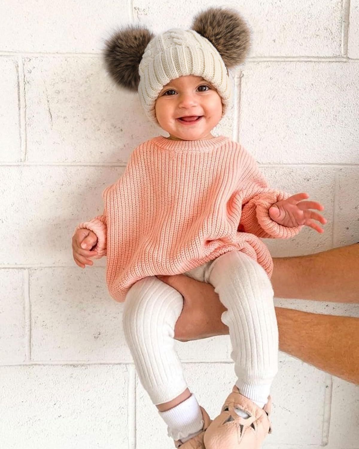 FURTALK Toddler Warm Winter Hat Kids Baby Knitted Soft Beanie with Double Faux Fur Pom Poms for Girls Boys - Image 7