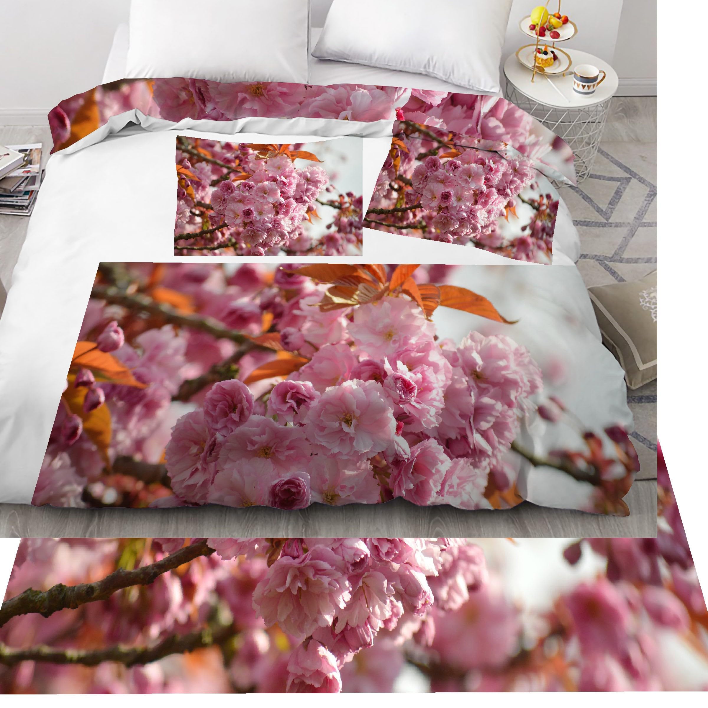 Housse de couette 240 x 260 anti-plis en microfibre douce avec fermeture éclair pratique