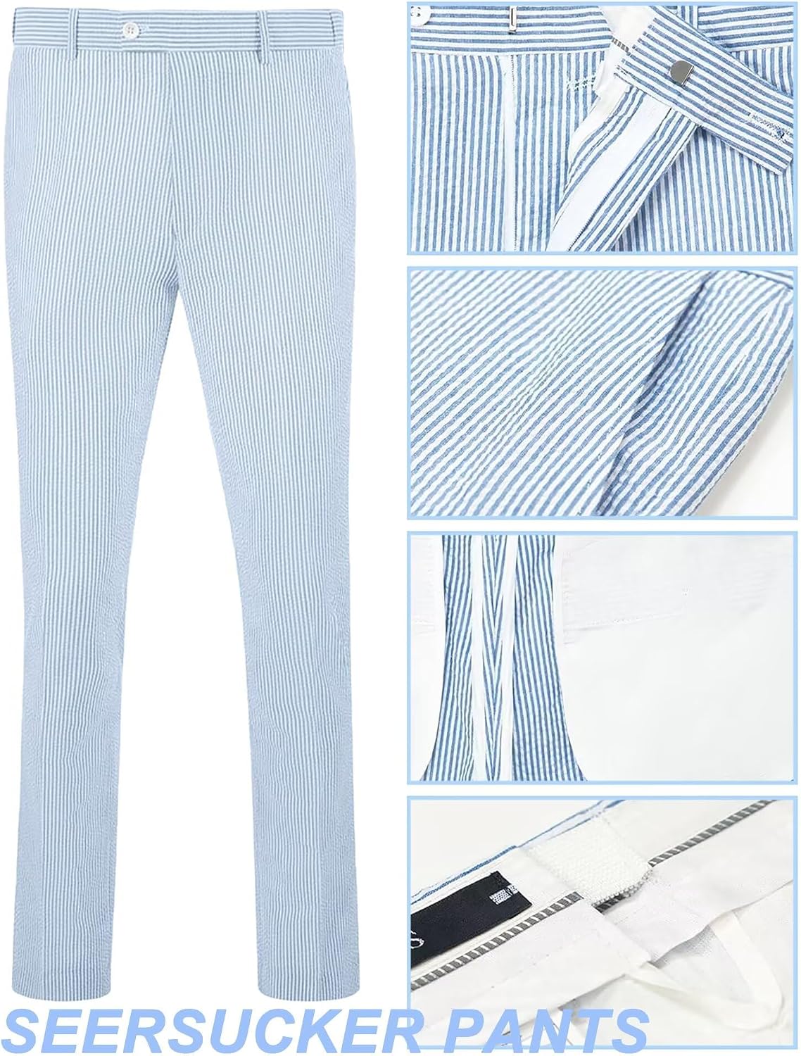 Boy Striped Suits 2 Piece Seersucker Blazer Pants Set Kids Summer Suit for Boys Beach WeddingTuxedo