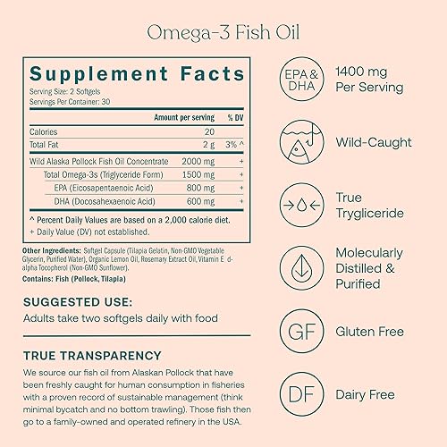 Miniatura 4 de True Grace One Daily Multivitamínico para mujer (30 tabletas vegetarianas) y aceite de pescado Omega-3 (60 cápsulas blandas), sin gluten, sin soja,