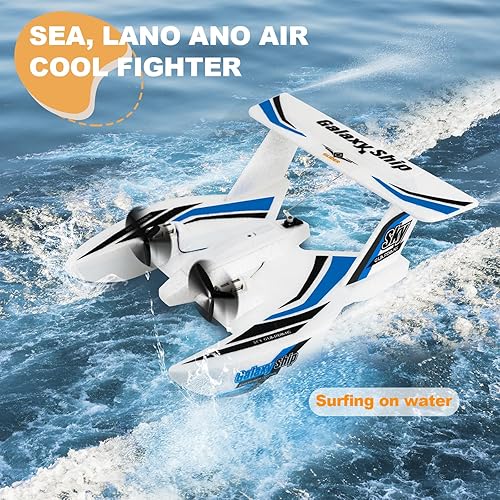 Miniatura 2 de QI XING Avión RC de 3 canales.2.4GH remoto fácil cotrol Fly, avión RC para agua, tierra y aire, aviones anfibios Tri-Phibian, avión RC para