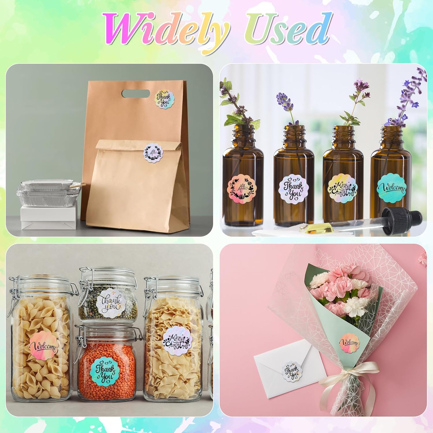 700 Pcs 2 Inch Round Thermal Labels Waterproof Circle Direct Thermal Stickers Printable Labels for Valentine's Day Gift Wrapping Thanks Card Small Business Logo(Shell,Scalloped) - Image 6