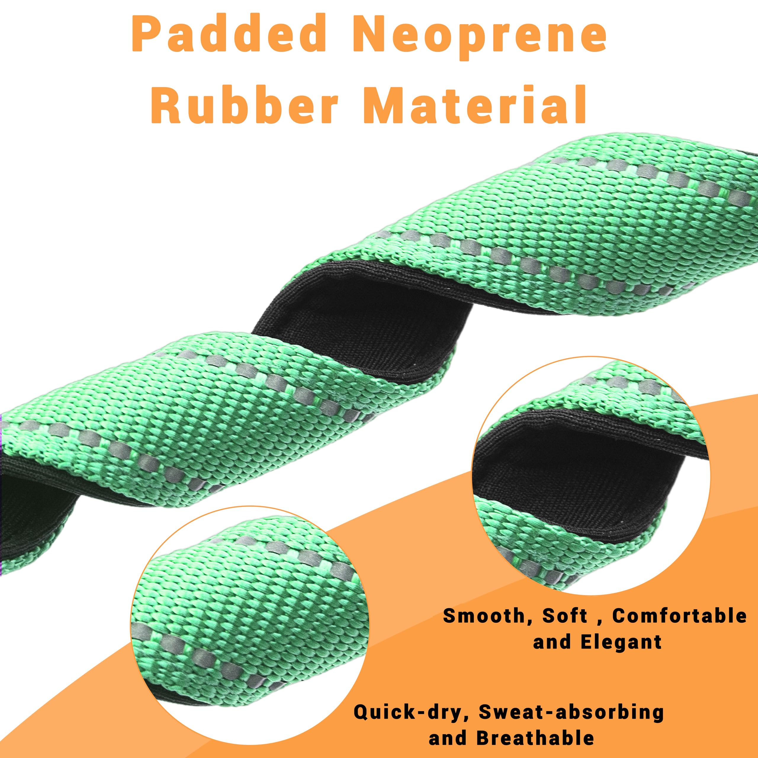 Paquete de 2 collares reflectantes para perro con hebilla de bloqueo de seguridad, ajustable, suave, transpirable, cómodo, de nailon, para perros pequeños, medianos y grandes, 5 tamaños