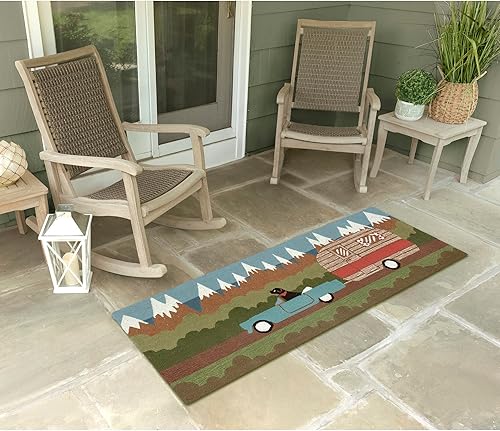 Miniatura 1 de Liora Manne Alfombra frontal para interiores y exteriores, diseño novedoso, enganchada a mano, resistente a la intemperie, estabilizada a los rayos