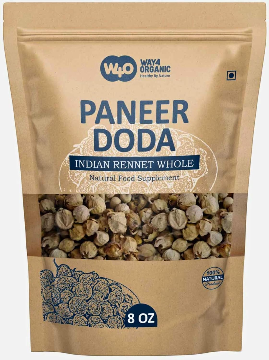 Paneer Dodi | Indian Rennet | Paneer Doda | Withania Coagulans | Paneer ka Phool 8 OZ (8 Oz (Pack of 2))