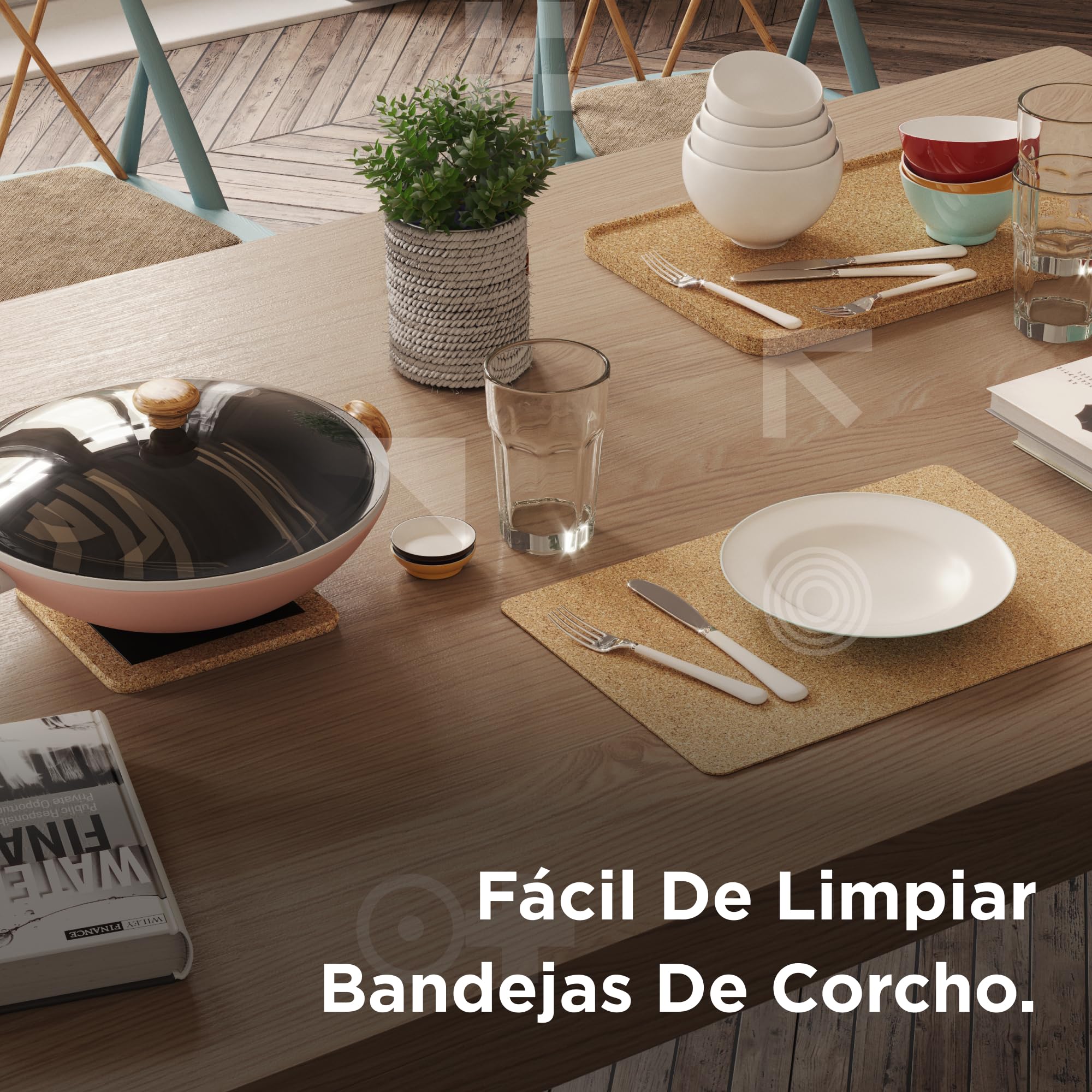Bandeja Redonda de Corcho Go4Cork - 300 mm (11,81 in) de diámetro | Resistente al Calor, Reutilizable y fácil de Limpiar | Bandeja versátil para Servir y Decorar