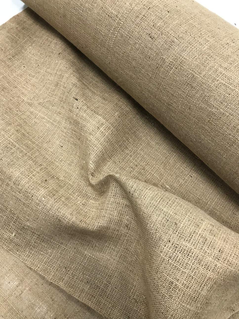 EU Fabrics Fire Retardant Hessian Fabric - Perfect for Table Runners, Wall Coverings, and Crafts - 8.5oz, 320gsm, Coloured Jute Burlap Material Fabrics per Metre (Natural - 1 Meter 100cm x 100cm)