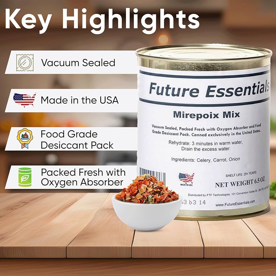 MIREY増量セット Amazon.com: Future Essentials Dehydrated Mirepoix Mix Carrots