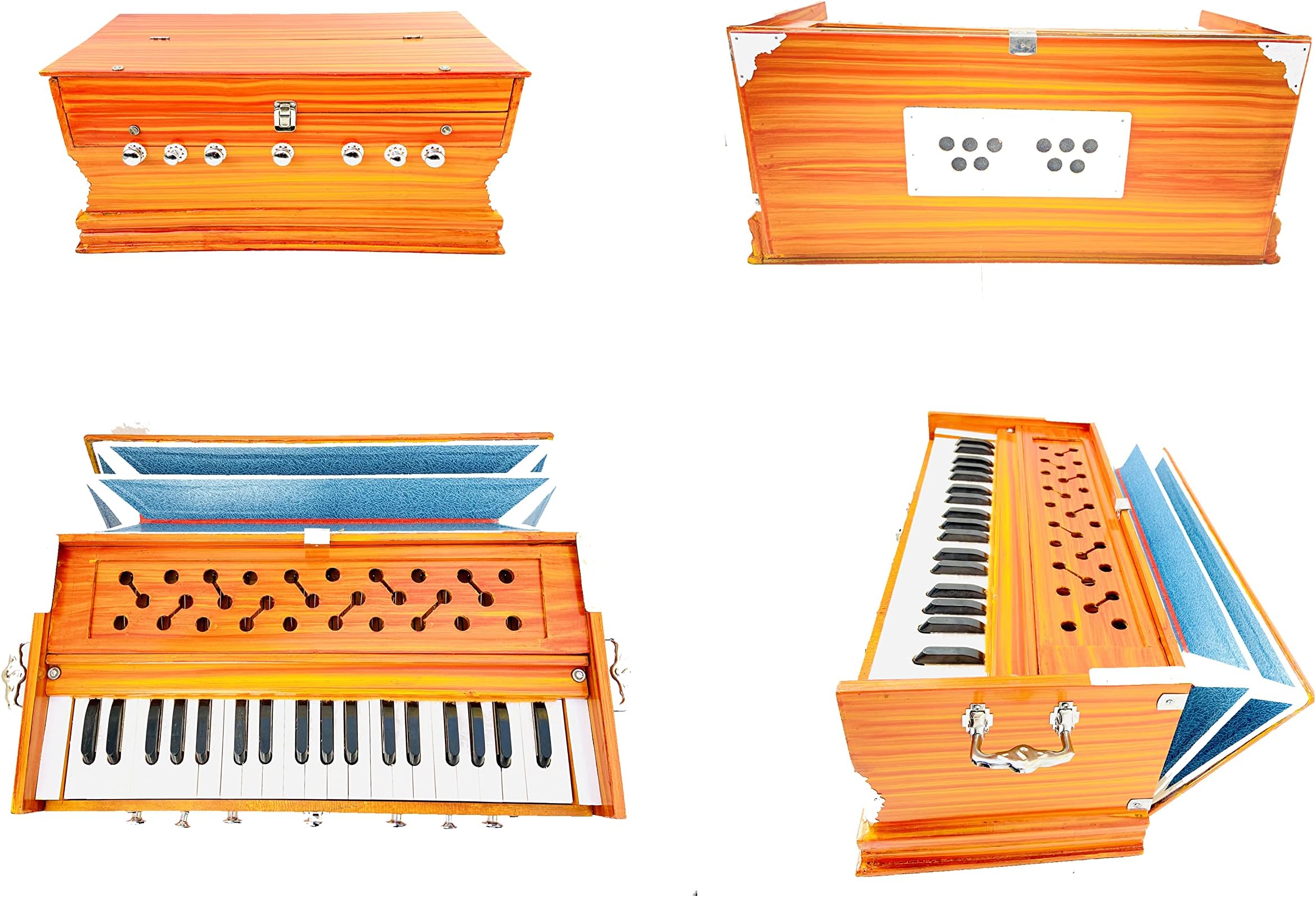 Harmonium 3 1/4 Octave, 7 Stopper 2 Bellow, 39 Keys, Two reed Bass Male High Sound long Sustain with Free Carry bag