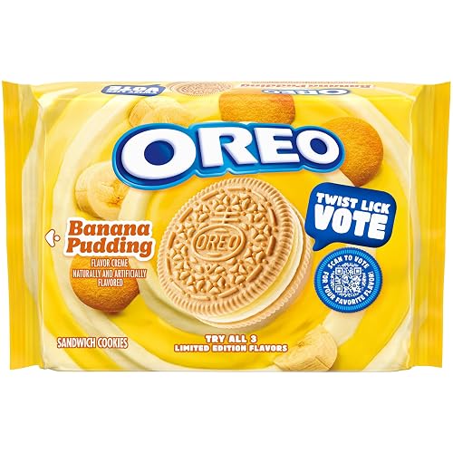 OREO Banana Pudding Sandwich Cookies, Limited Edition, 10.68 oz - Banana Pudding - 10.68 Ounce (Pack of 1)