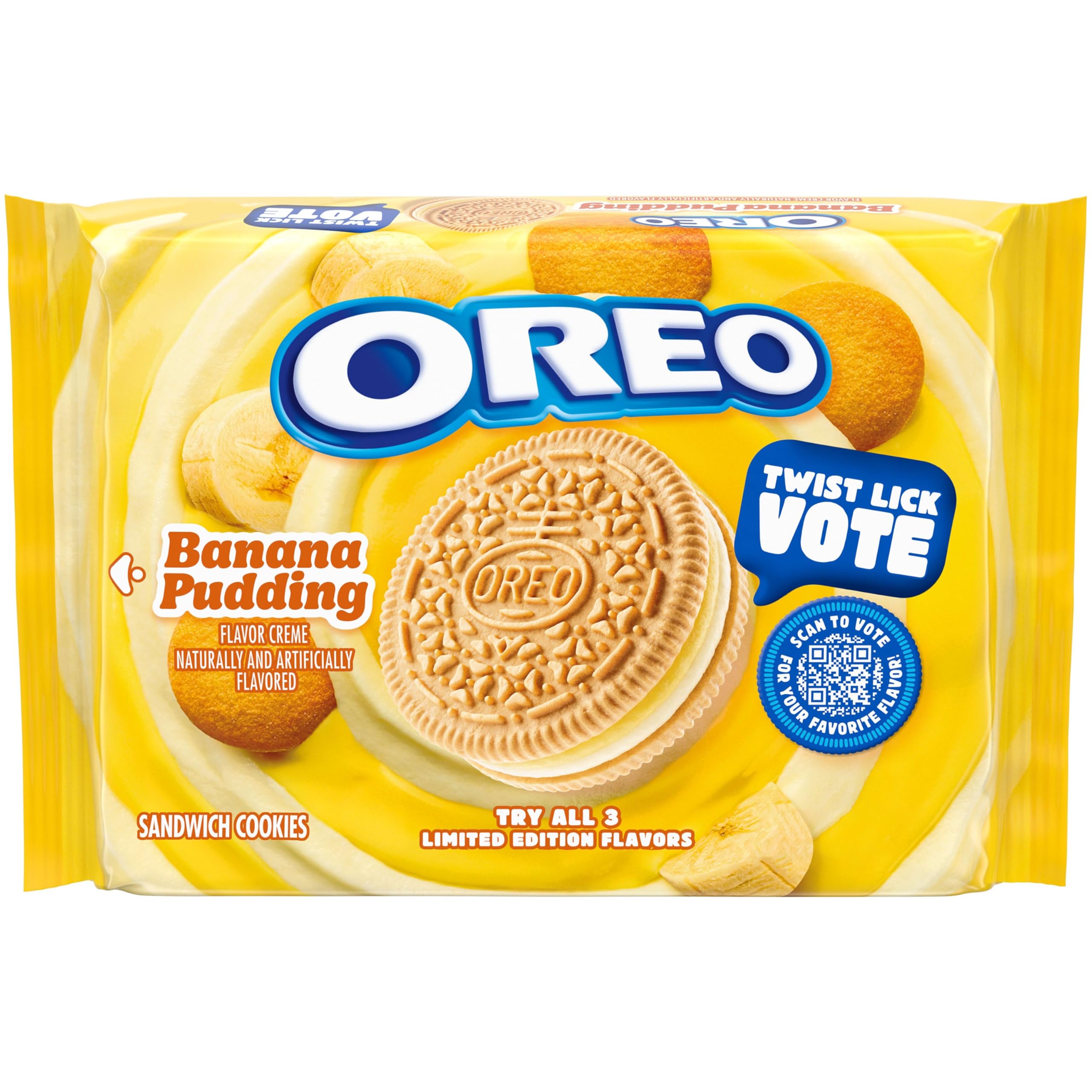 OREO Banana Pudding Sandwich Cookies, Limited Edition, 10.68 oz