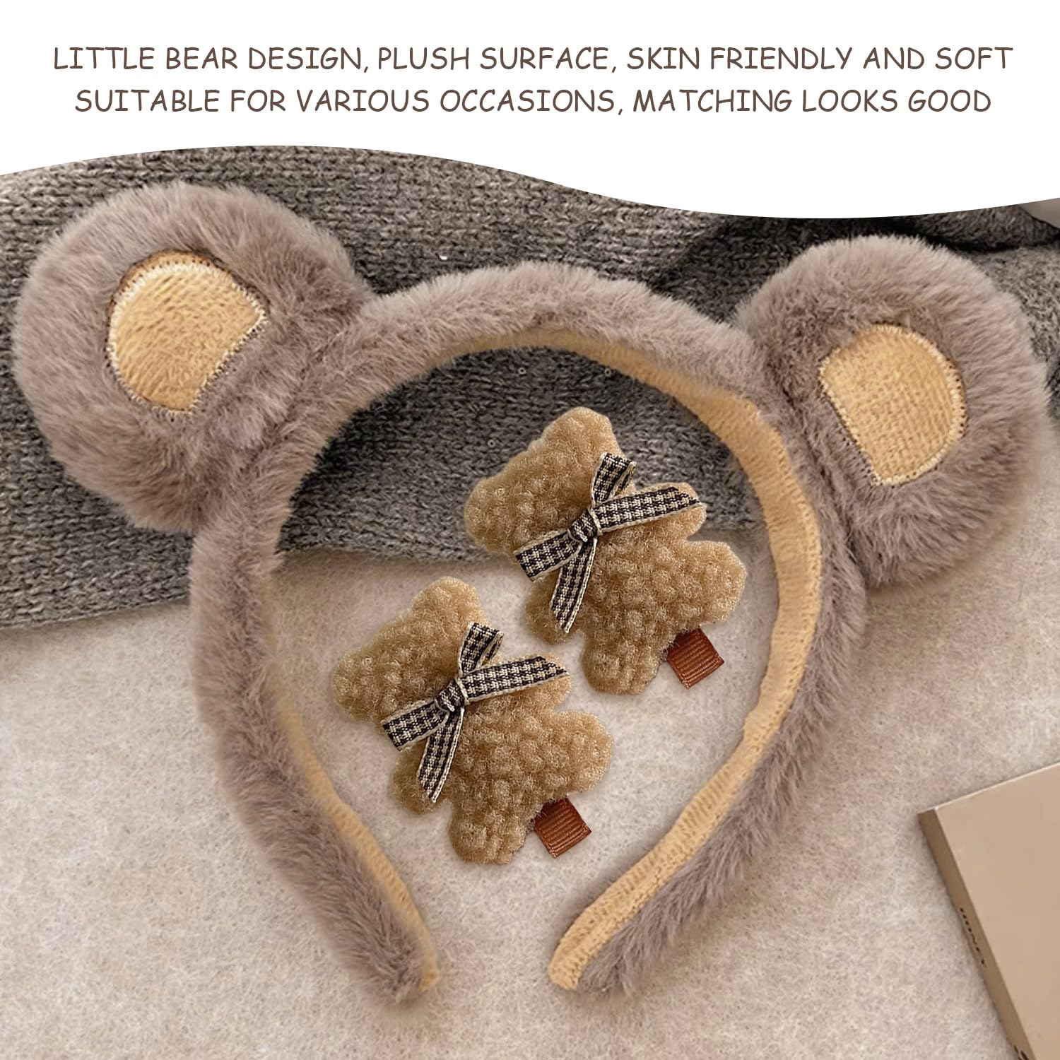 Fascia Per Orecchie Da Orso, Copricapo In Peluche, Accessori Per Capelli Simpatico Cartone Animato