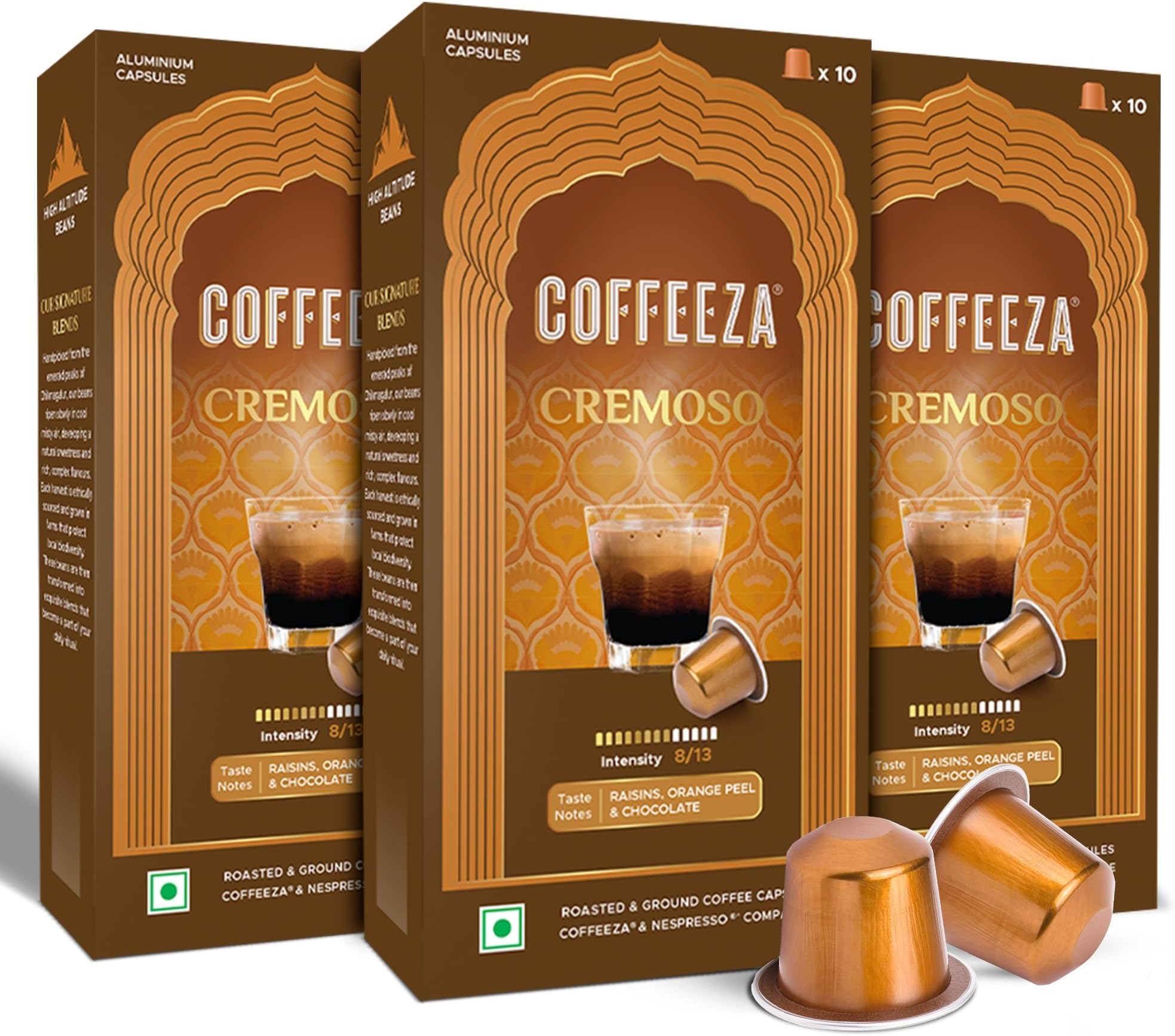 Cremoso Aluminium Coffee Capsules, Intensity โ 8/10 - Nespresso Compatible Coffee Pods (Box of 30)