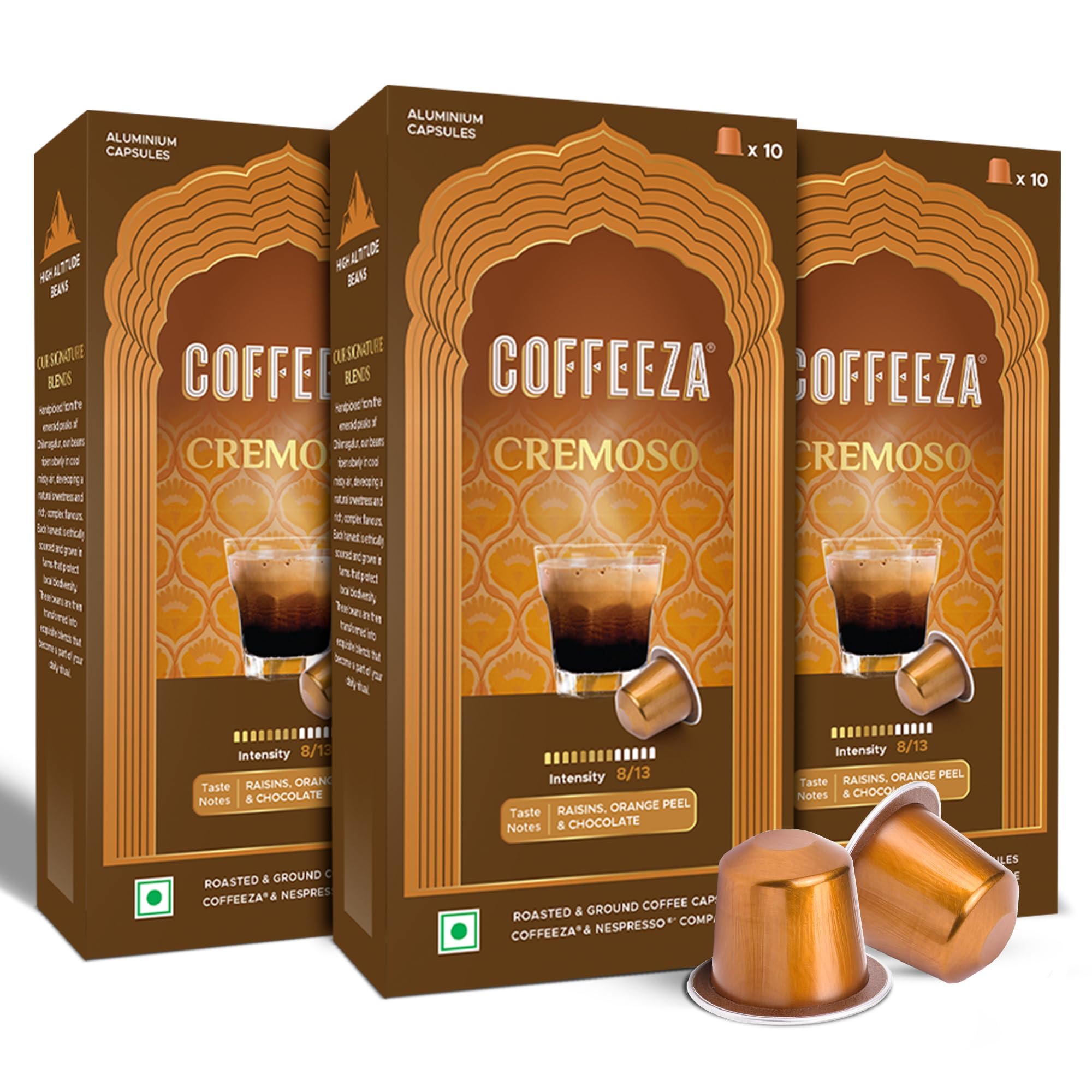 Cremoso Aluminium Coffee Capsules, Intensity – 8/10 - Nespresso Compatible Coffee Pods (Box of 30)