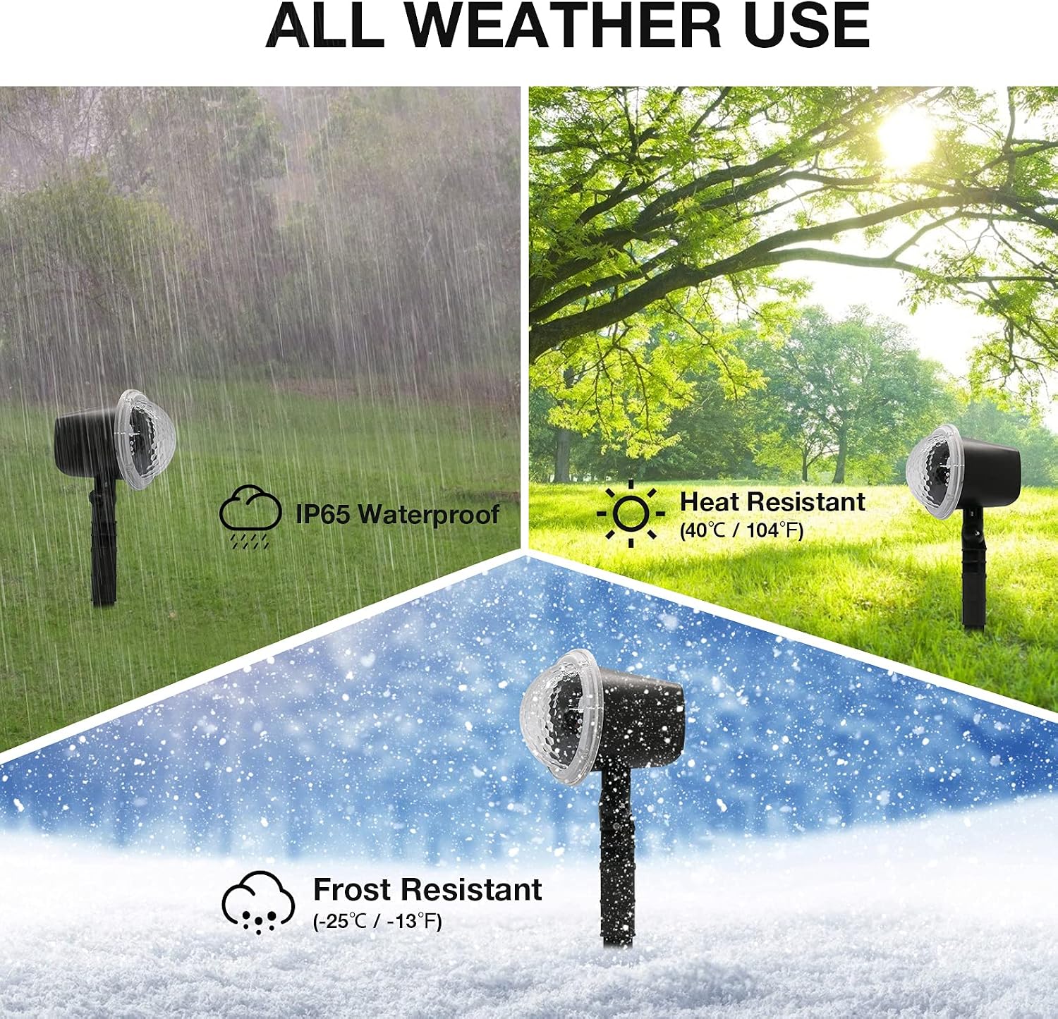 Christmas Projector Lights Outdoor Waterproof Snowflake LED Light Projector 4 Dynamic Modes Snowfall Landscape Spotlights for Xmas Holiday Party Wedding Halloween Garden Patio Indoor Outdoor Decor
