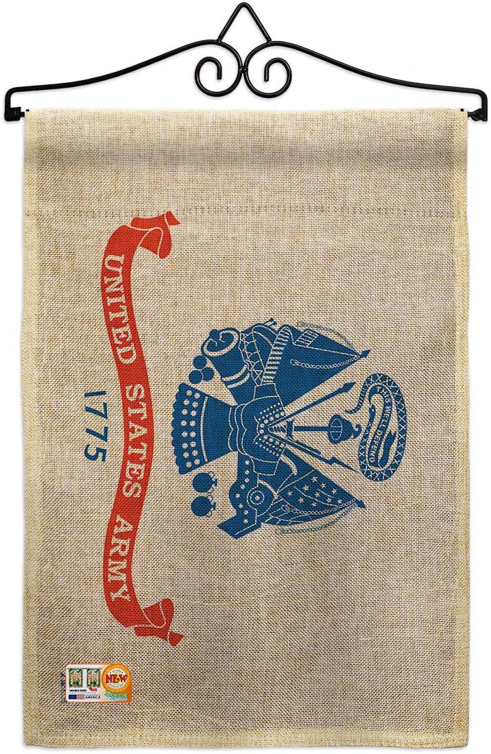 Army Garden Flag Set Wall Holder Armed Forces Rangers United State American Military Veteran Retire Official Small Decorative Gift Yard House Banner Double-Sided Made In USA 13 X 18.5