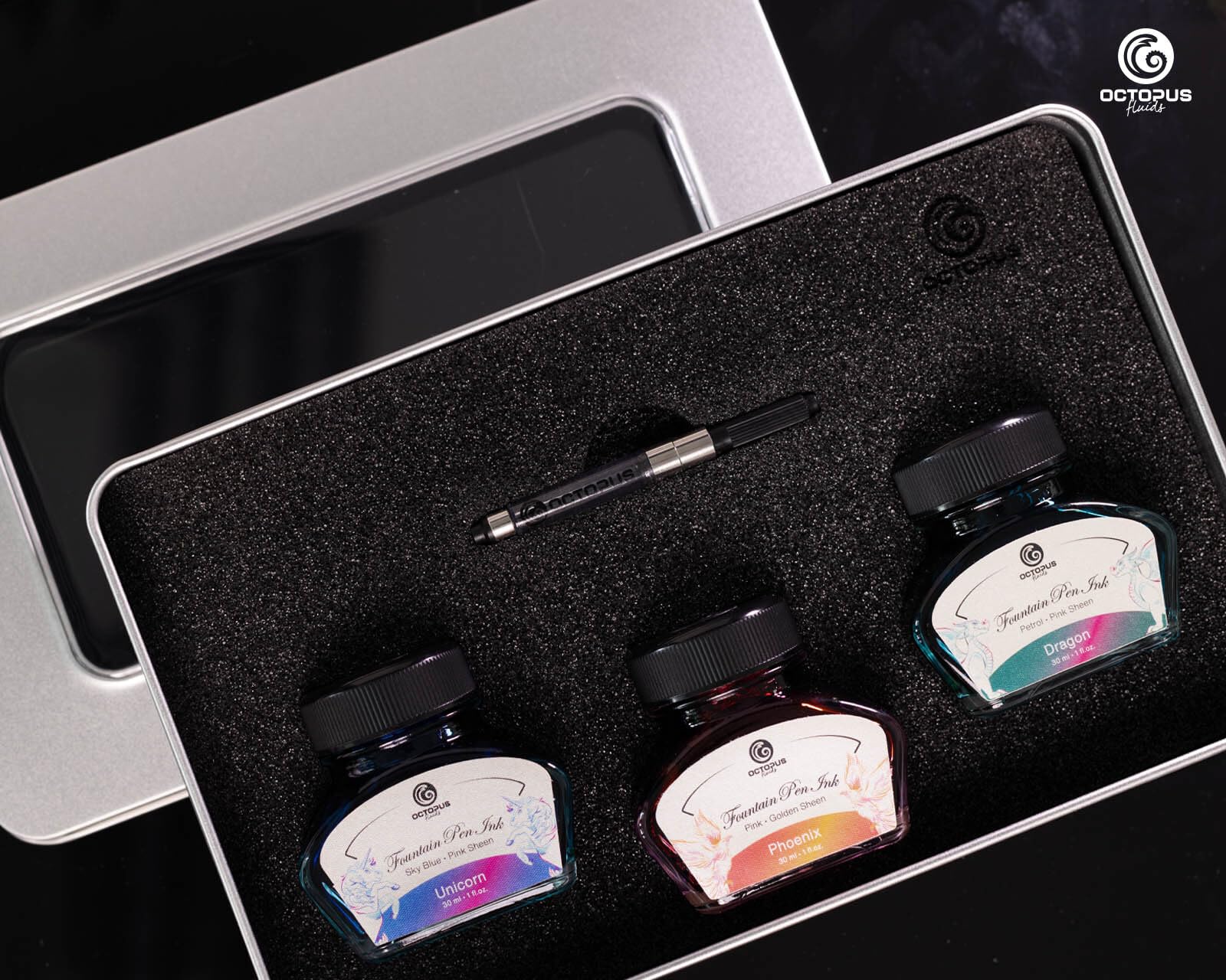 Octopus Fluids Sheen-Tinten Set LEGEND mit Konverter, 3 x 30 ml