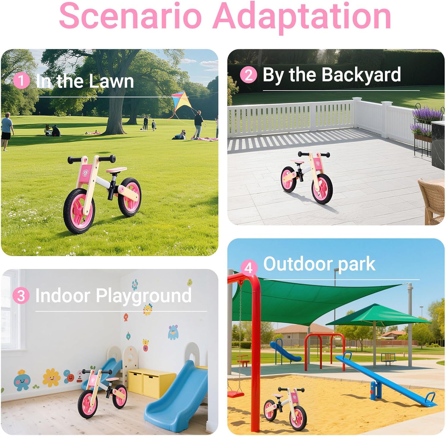 Wooden No-Pedal Balance Bike