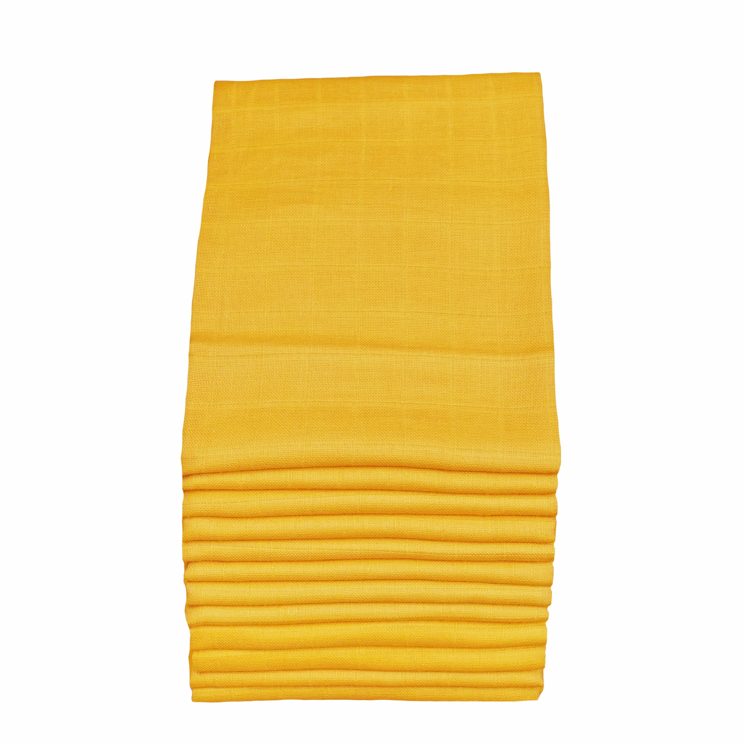 MuslinZ 12PK 100% Pure Cotton Baby Muslin Squares Burp Cloths 70x70cms (Mustard)