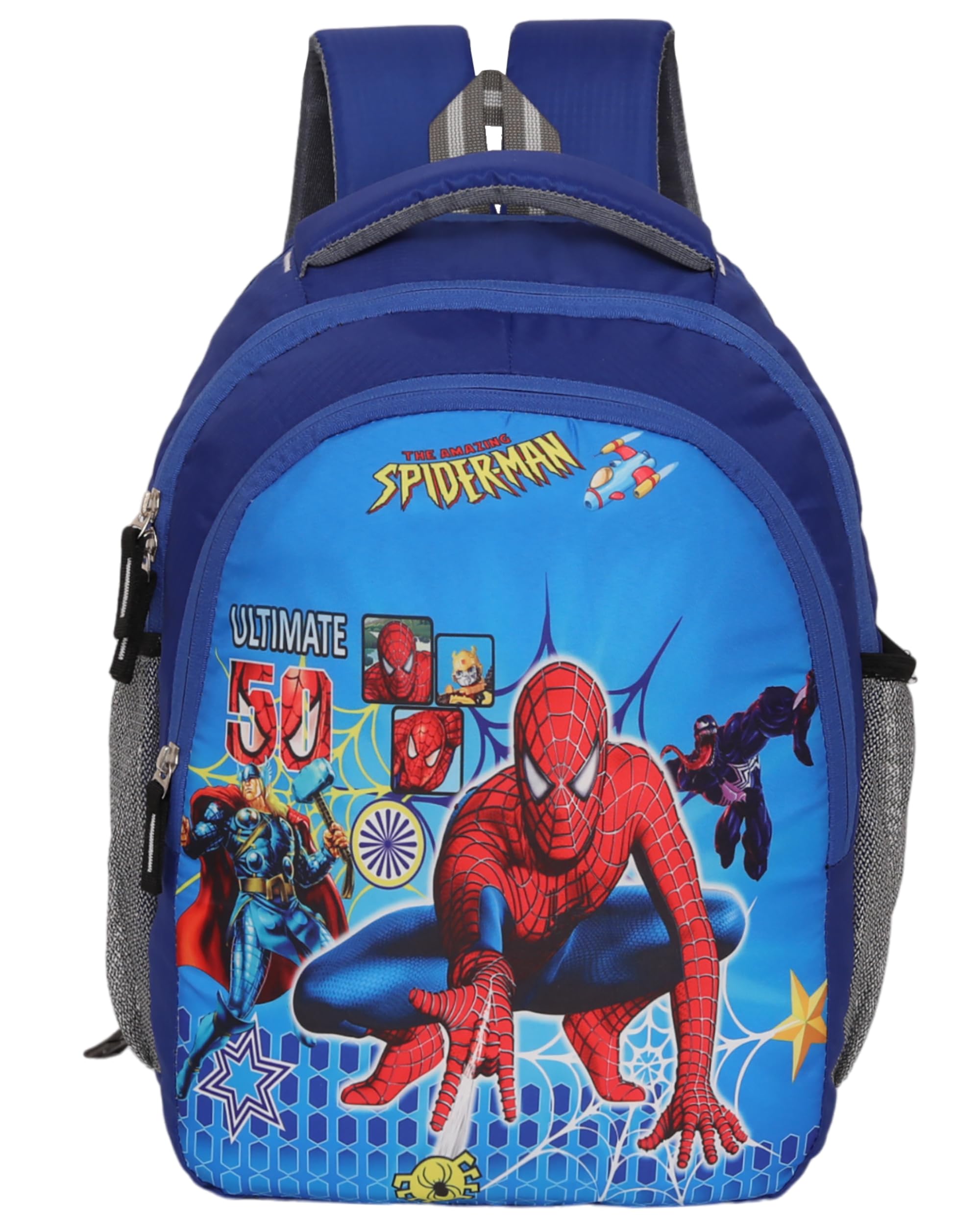 Polyester Kids School Bags for 2-5 Years 30 Litres, Cartoon Print, for Nursery to 5th Standard Boys and Girls Tuition Lightweight Picnic Bag Royal Blue-image-48