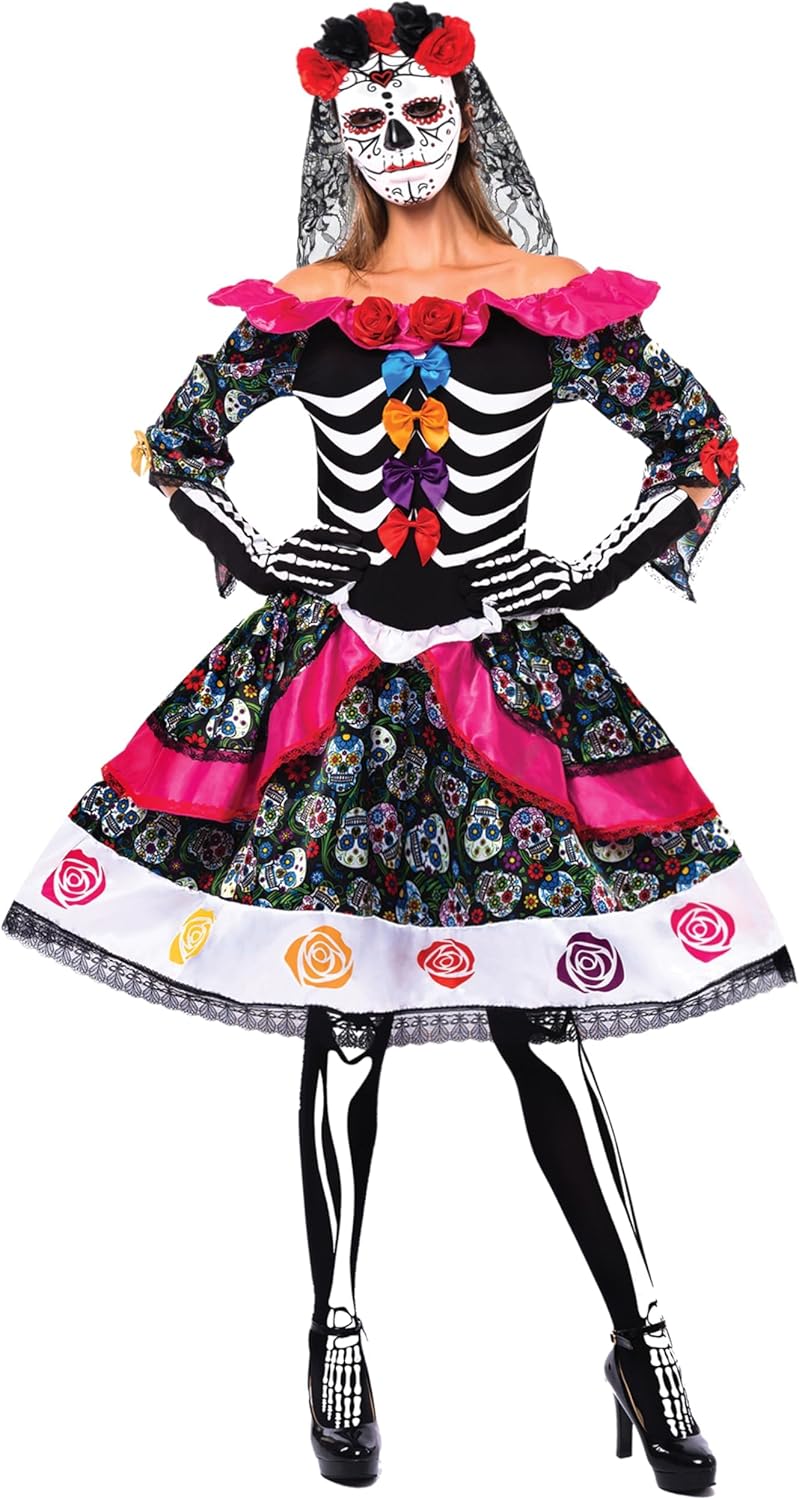 Spooktacular Creations Women’s Day of the Dead Costume for Halloween Costume