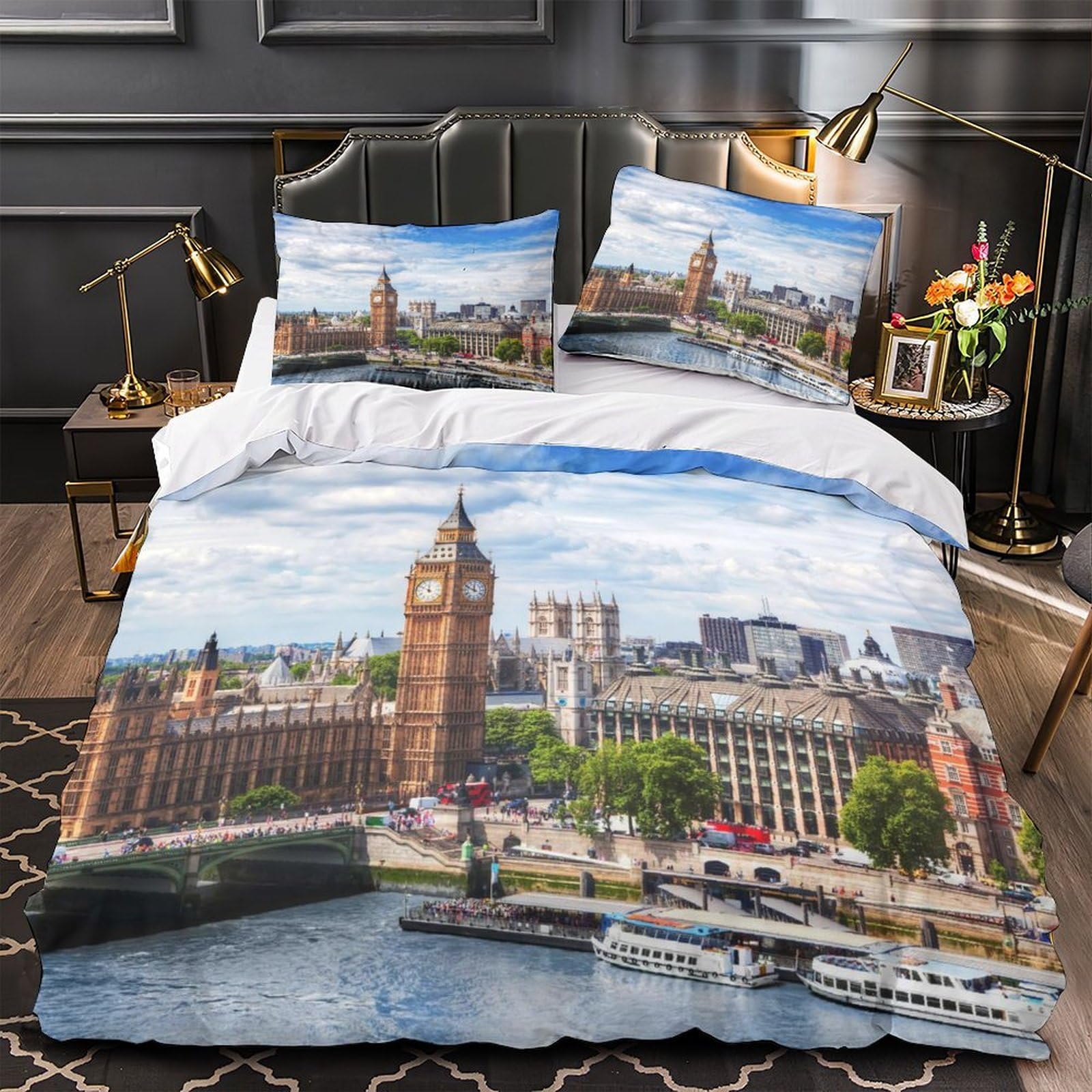 Housse de Couette Londres pour Lit Enfant et Chambre Ado