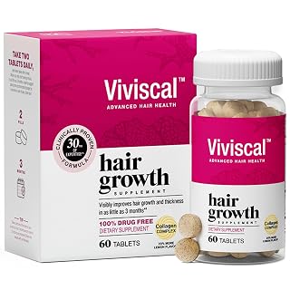 Viviscal Hair Growth Supplements for Women, 60 Tablets, 1 Month | For Thicker & Fuller Hair, Thinning Hair Support, Biotin & Marine Collagen, Drug-Free - Amazon product rated Grade A