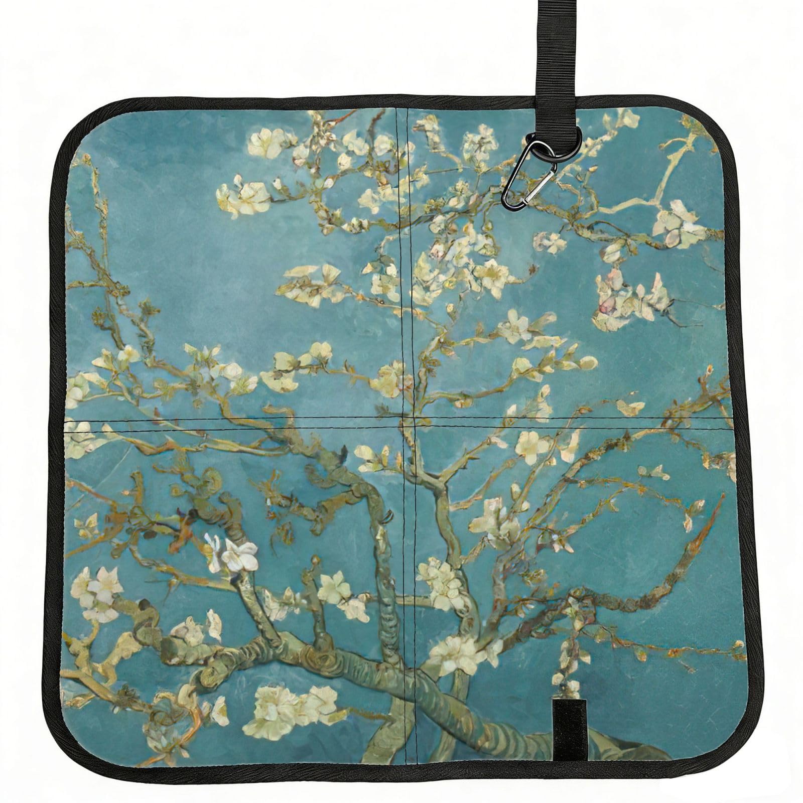 AYYQWE Almond Blossom Print Foldable Seat Cushion Portable Chair Pad Office Commuting Picnic Camping Outdoor