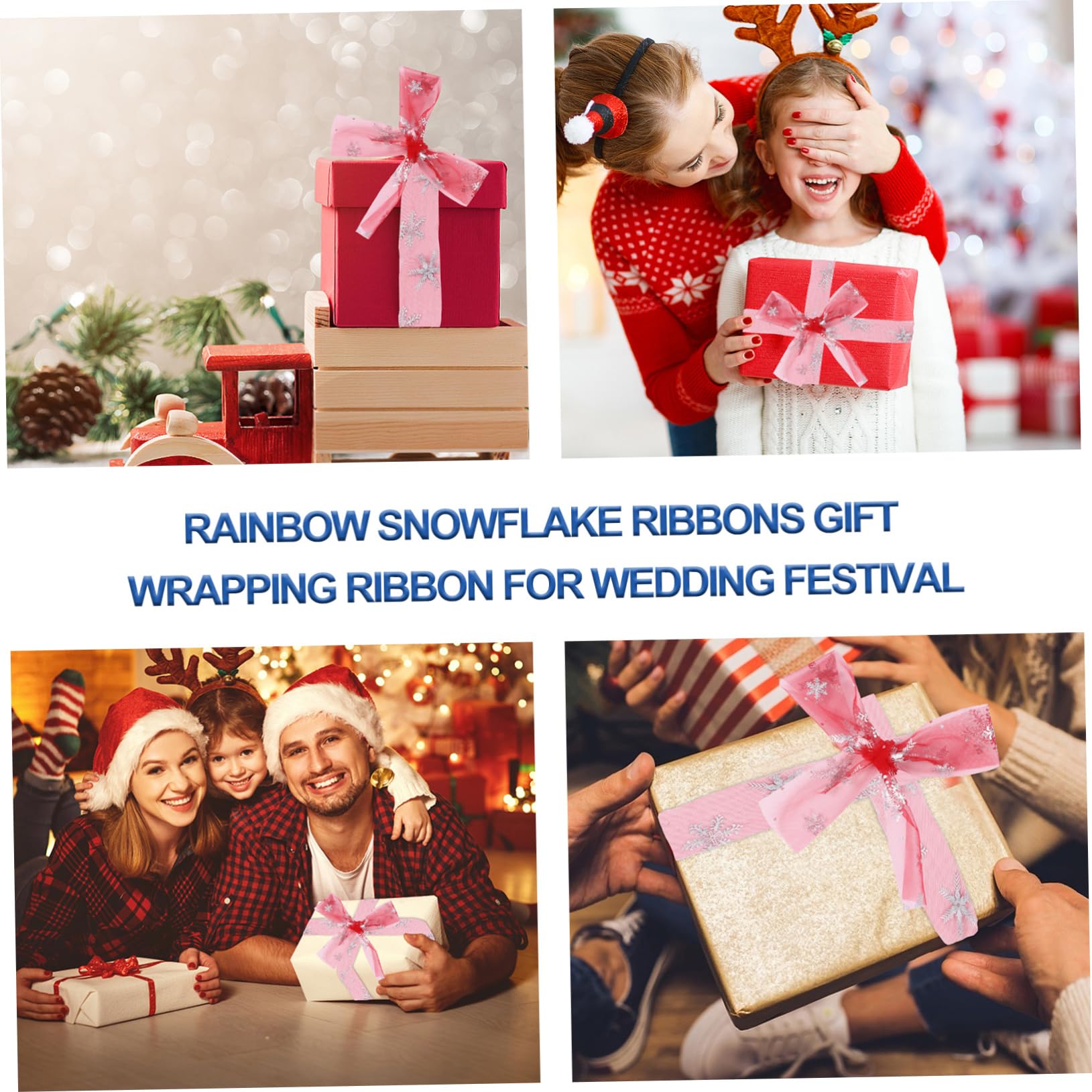 Beavorty 3 Juegos De Rollos De Cinta De Organza Con Forma De De Nieve Para 25 Yardas Malla Decorativa Para Envolver Proyectos De Manualidades Navideñas 2 Piezas X 3